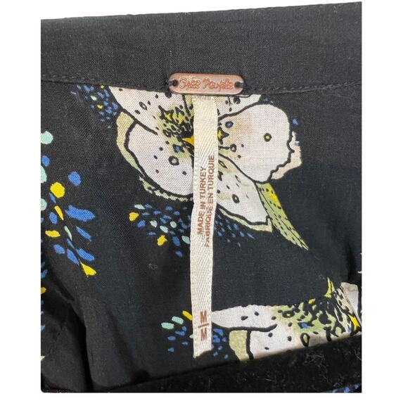 Free People Tuscan Dreams Black Floral Tunic Dress - Picture 9 of 14